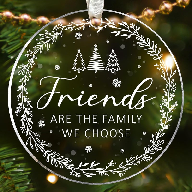 TEEBIM Friendship Gifts for Women Friends - Gifts for Friends Female - Best Friend Christmas Ornaments - Friendship Christmas Ornaments - Besties Ornament - Acrylic Hanging Ornament - Image 1